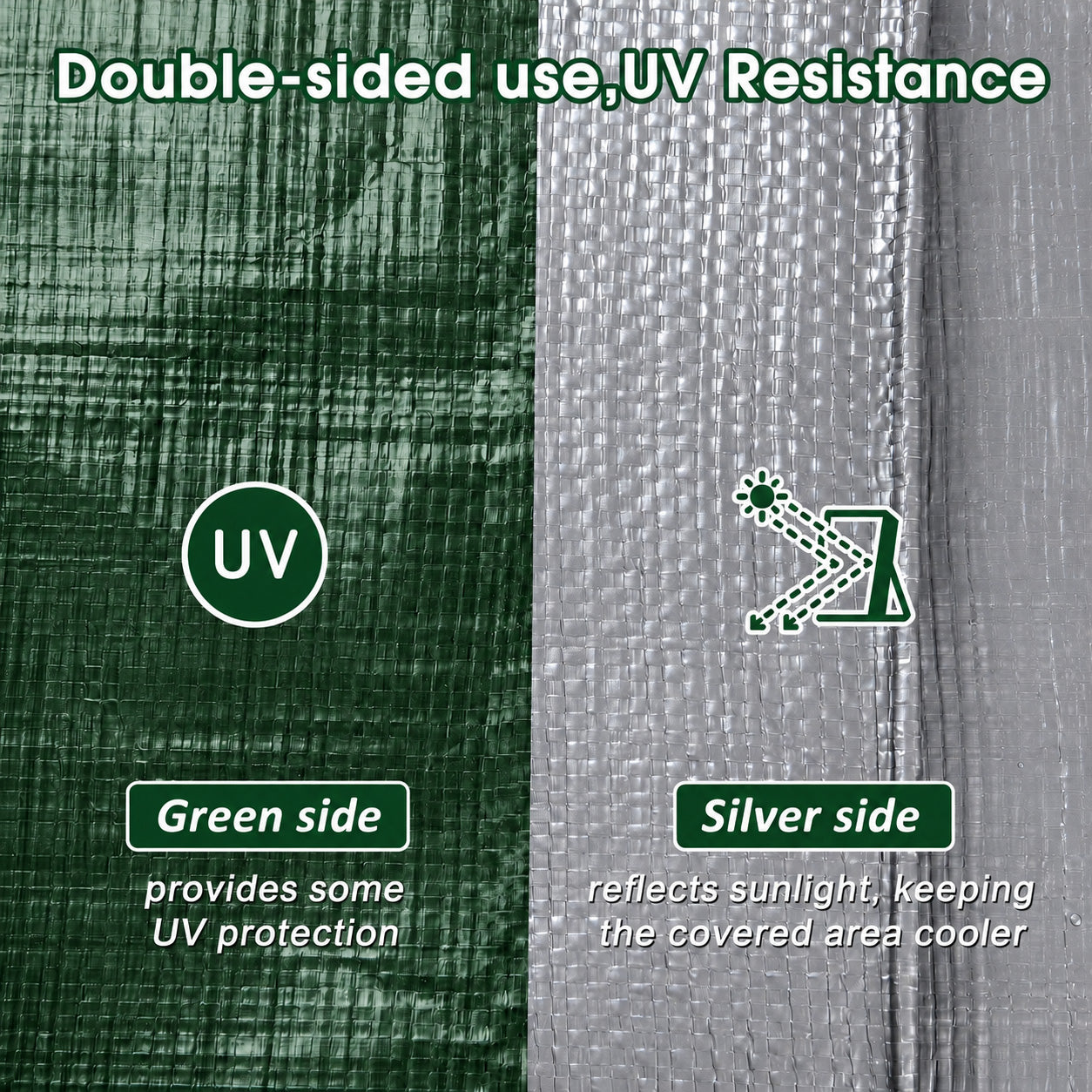 PE Tarpaulin 3 × 4 m Silver-8