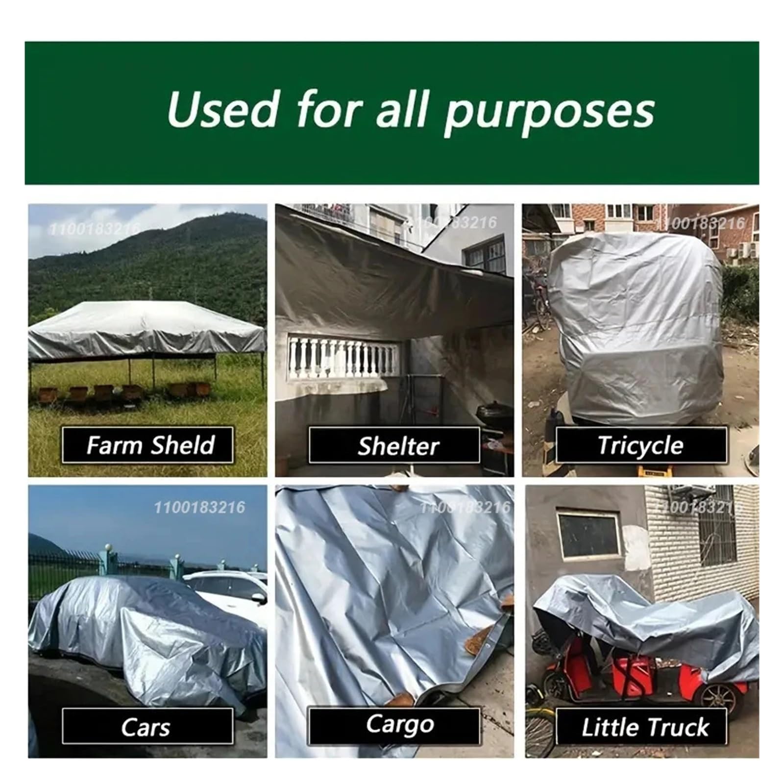 PE Tarpaulin 4 × 6 m Silver-7