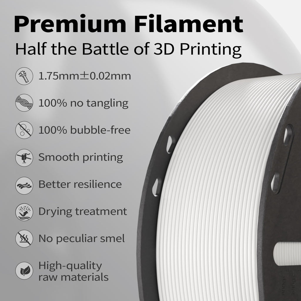 PLA 3D Printer Filament 1.75mm White-2
