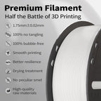 PLA 3D Printer Filament 1.75mm White-2