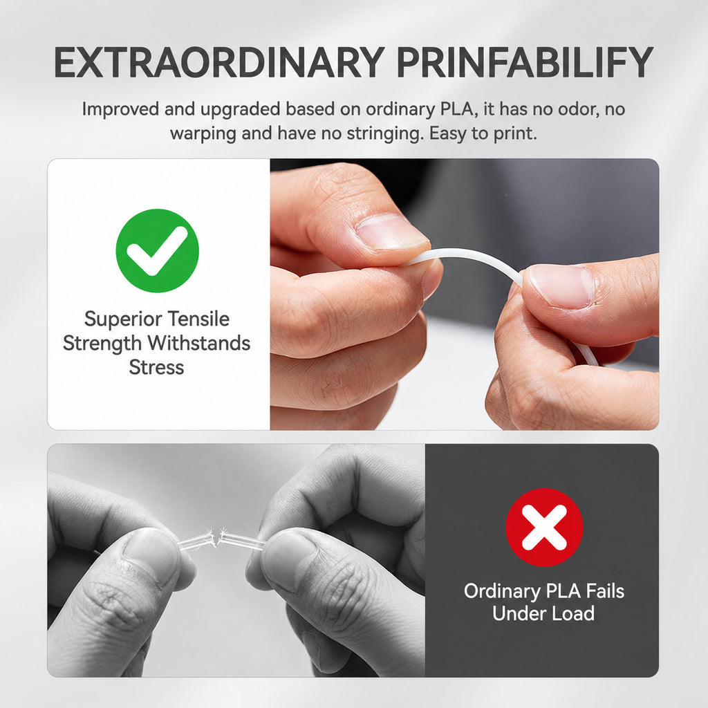 PLA 3D Printer Filament 1.75mm White-7