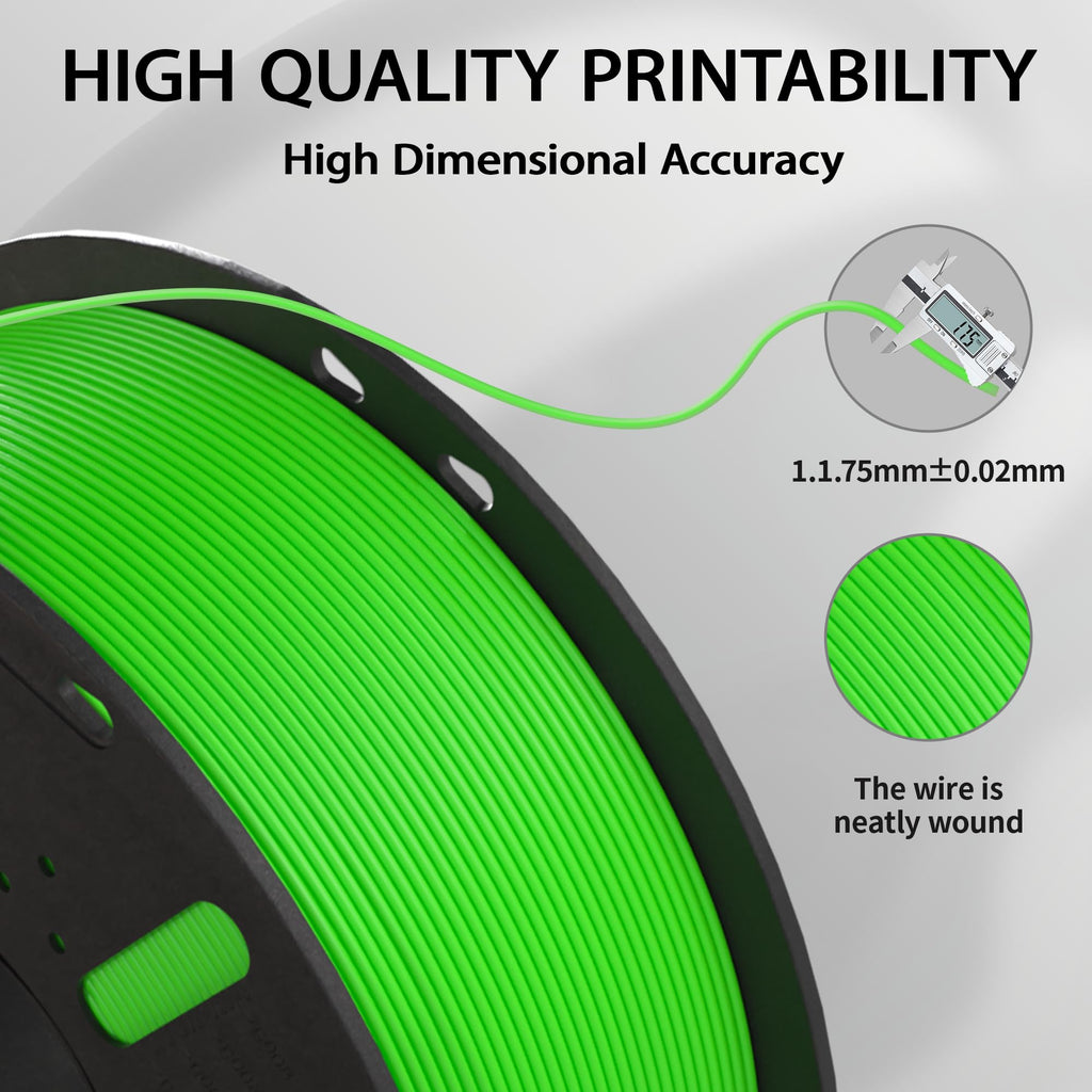 PLA Lite 3D Printer Filament 1.75mm 1kg Green-7