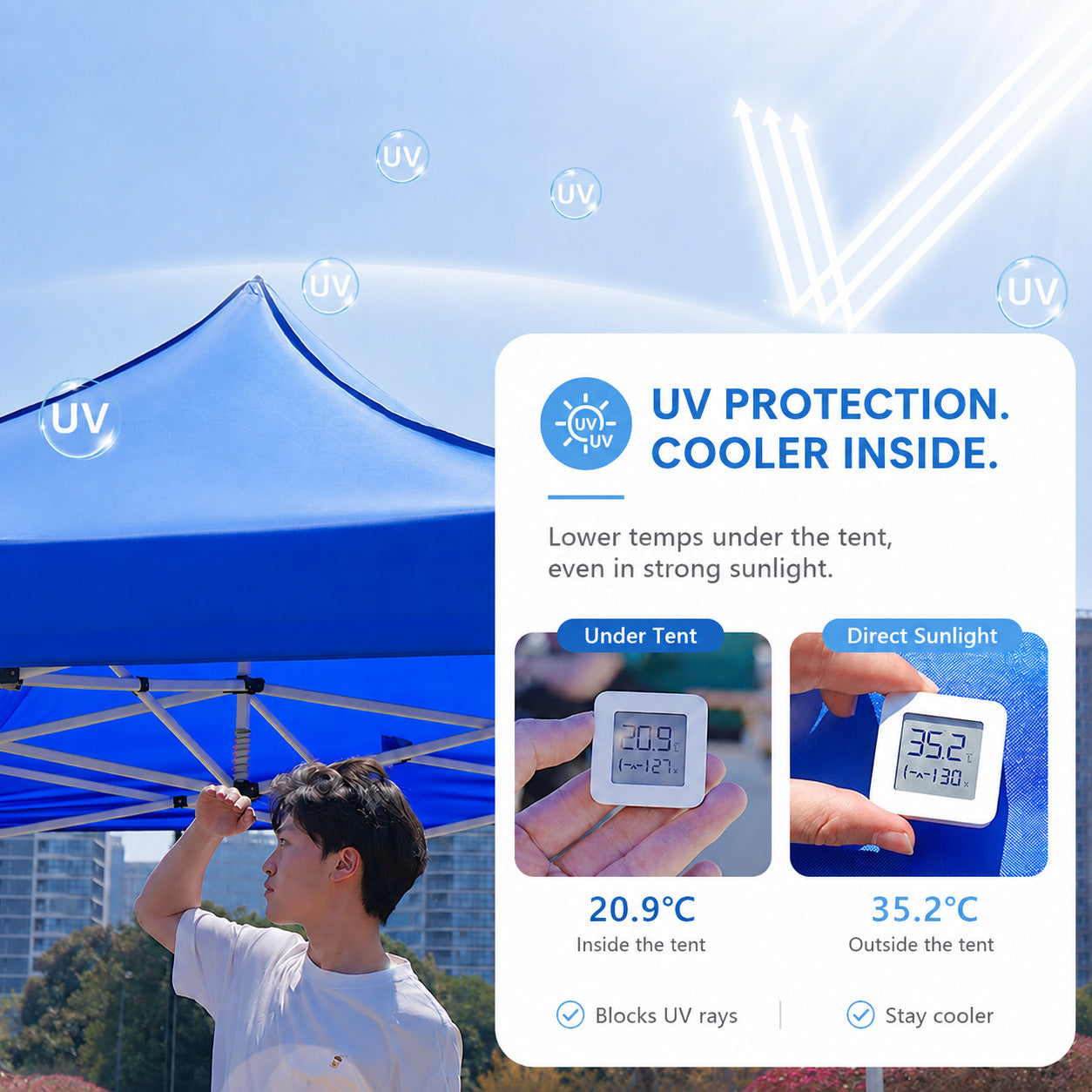 Pop Up Gazebo 3 × 6 m Blue-8