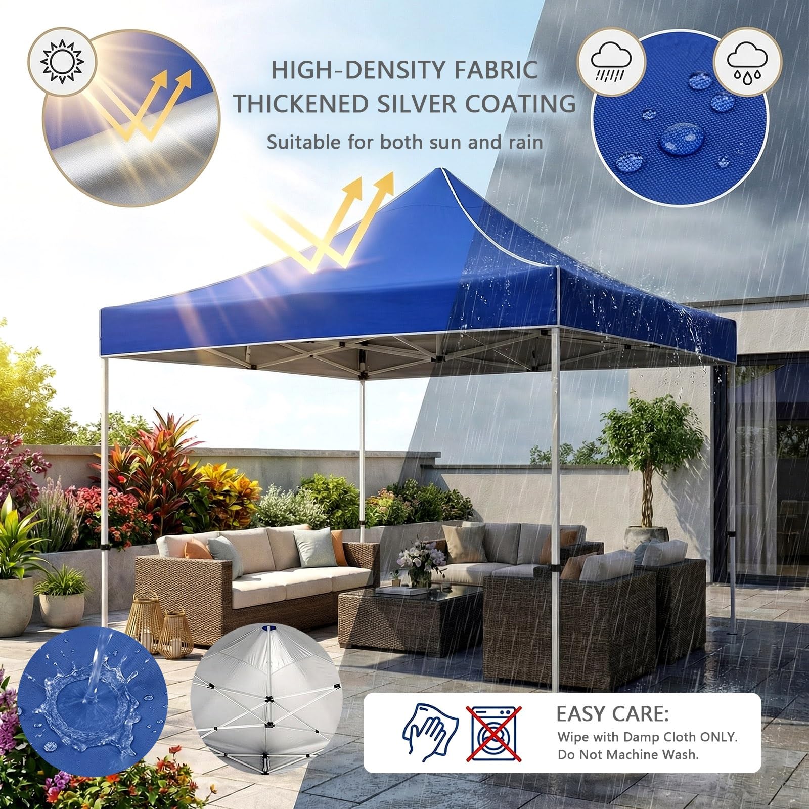 Pop Up Gazebo 3m x 3m Blue-9