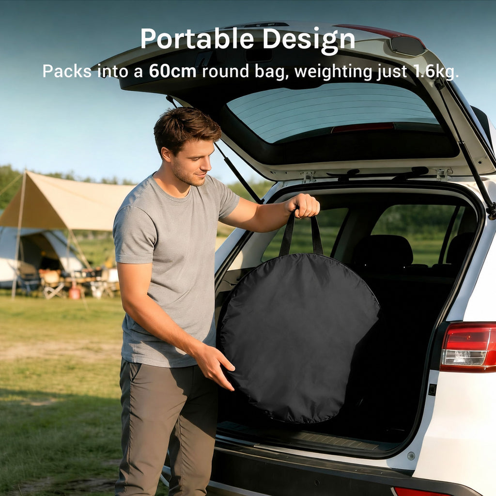 Pop Up Shower Tent 120 × 120 × 190cm Black-3