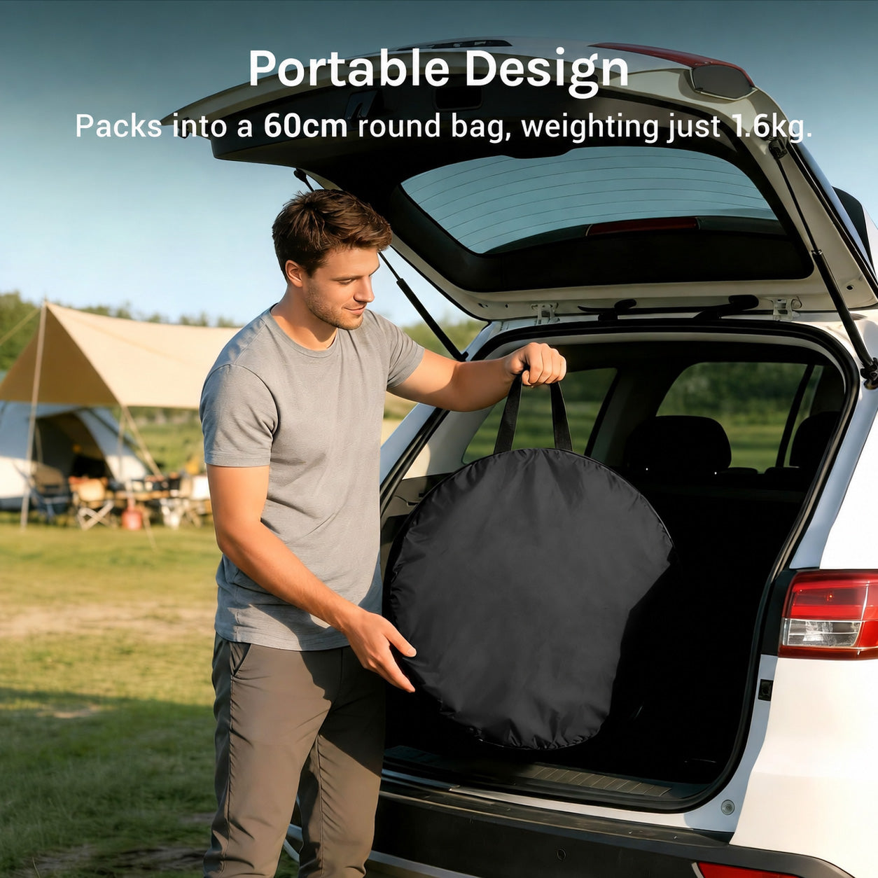 Pop Up Shower Tent 120 × 120 × 190cm Black-3