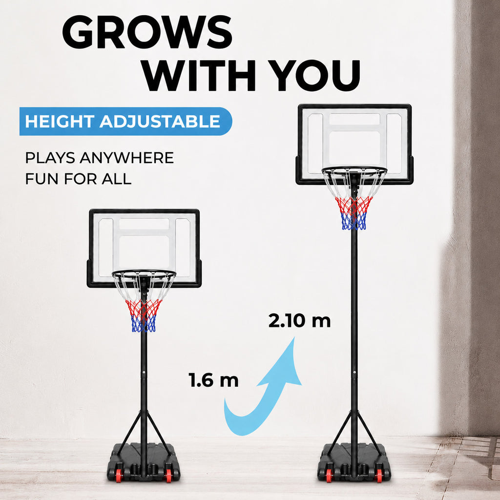 Portable Adjustable Basketball Hoop 1.55–2.10m-1