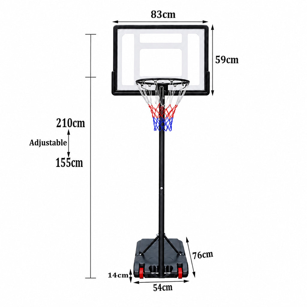 Portable Adjustable Basketball Hoop 1.55–2.10m-4