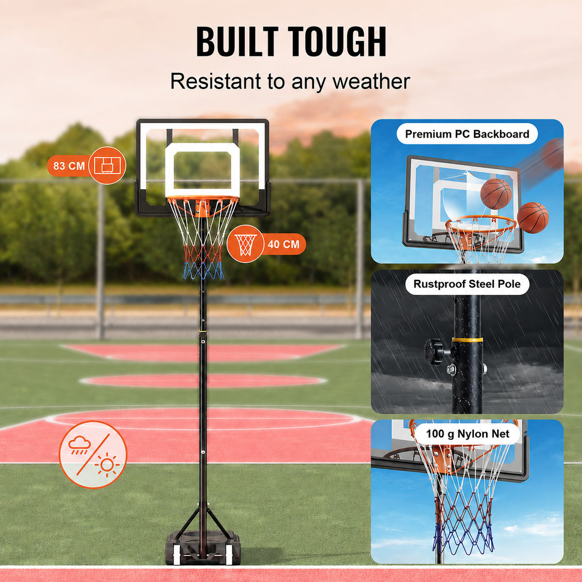 Portable Adjustable Basketball Hoop 1.55–2.10m-5