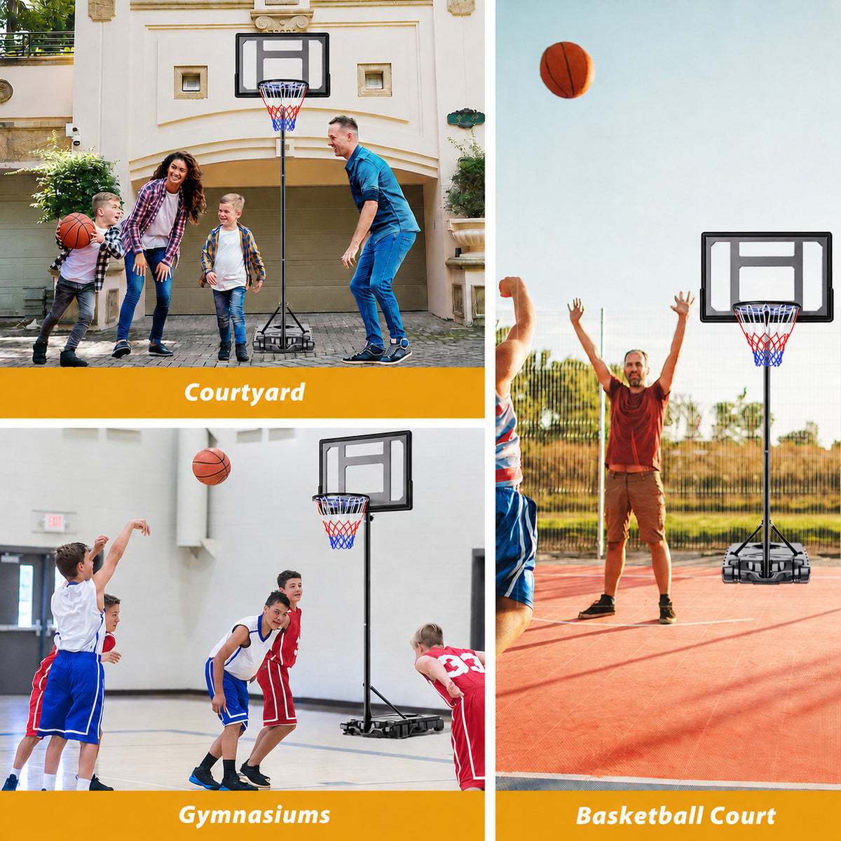 Portable Adjustable Basketball Hoop 1.55–2.10m-7