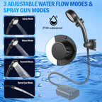 Portable Camping Shower 2400mAh Black-2