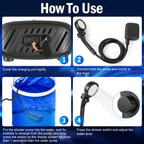 Portable Camping Shower 2400mAh Black-3