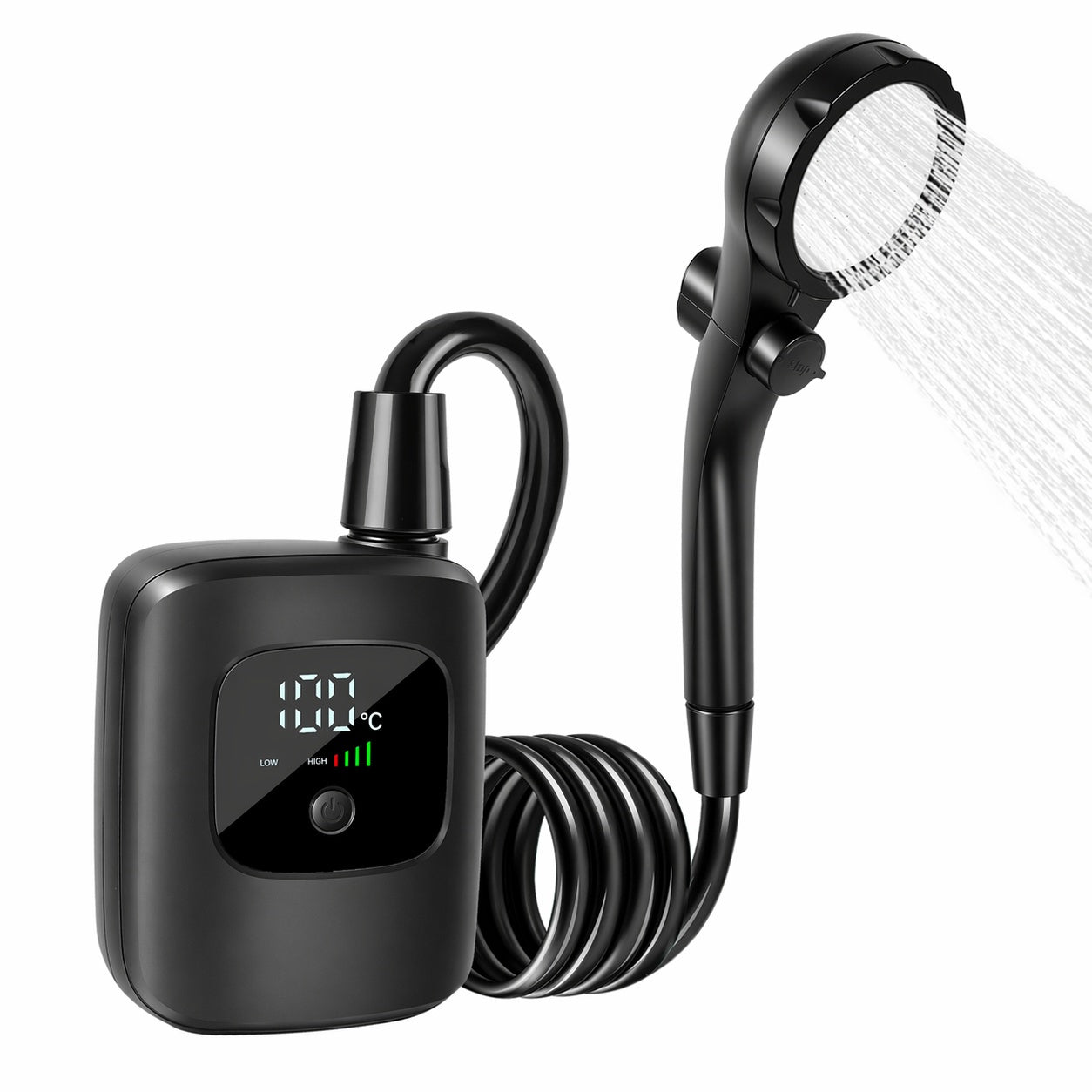Portable Camping Shower 2400mAh Black-6