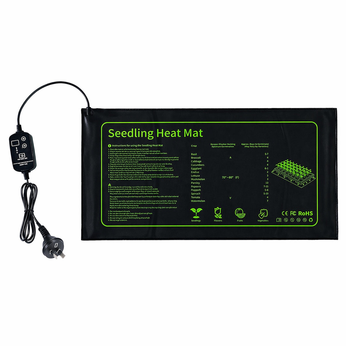 Seedling Heat Mat 25 × 53cm with Timer-1
