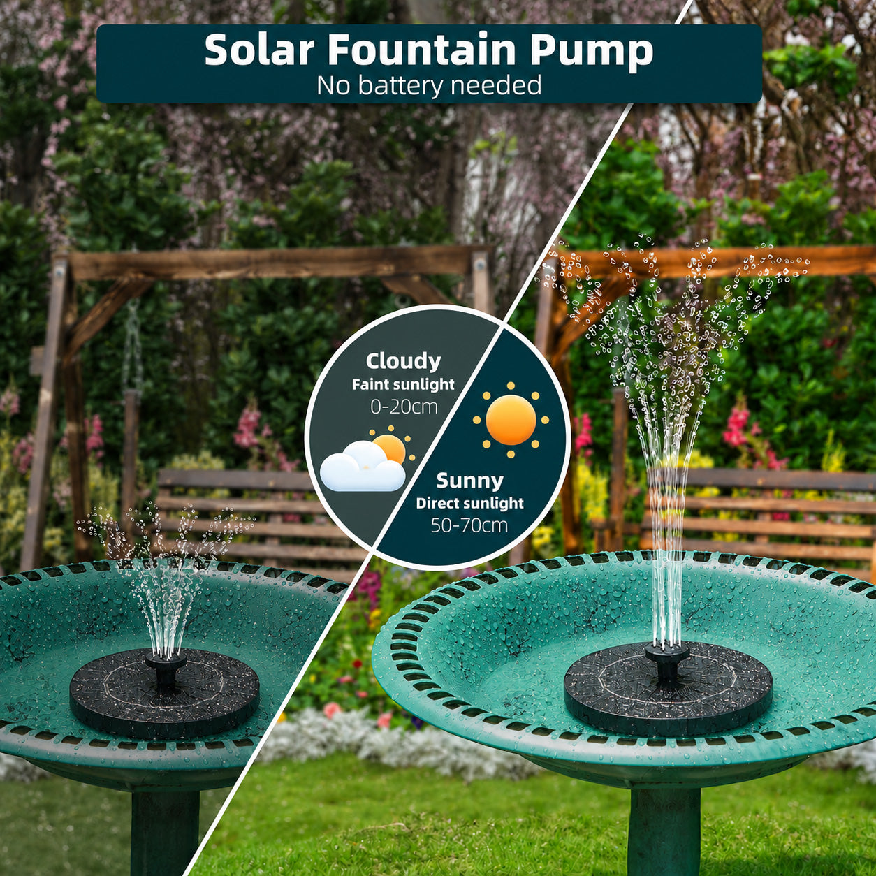 Solar Fountain 18cm-3