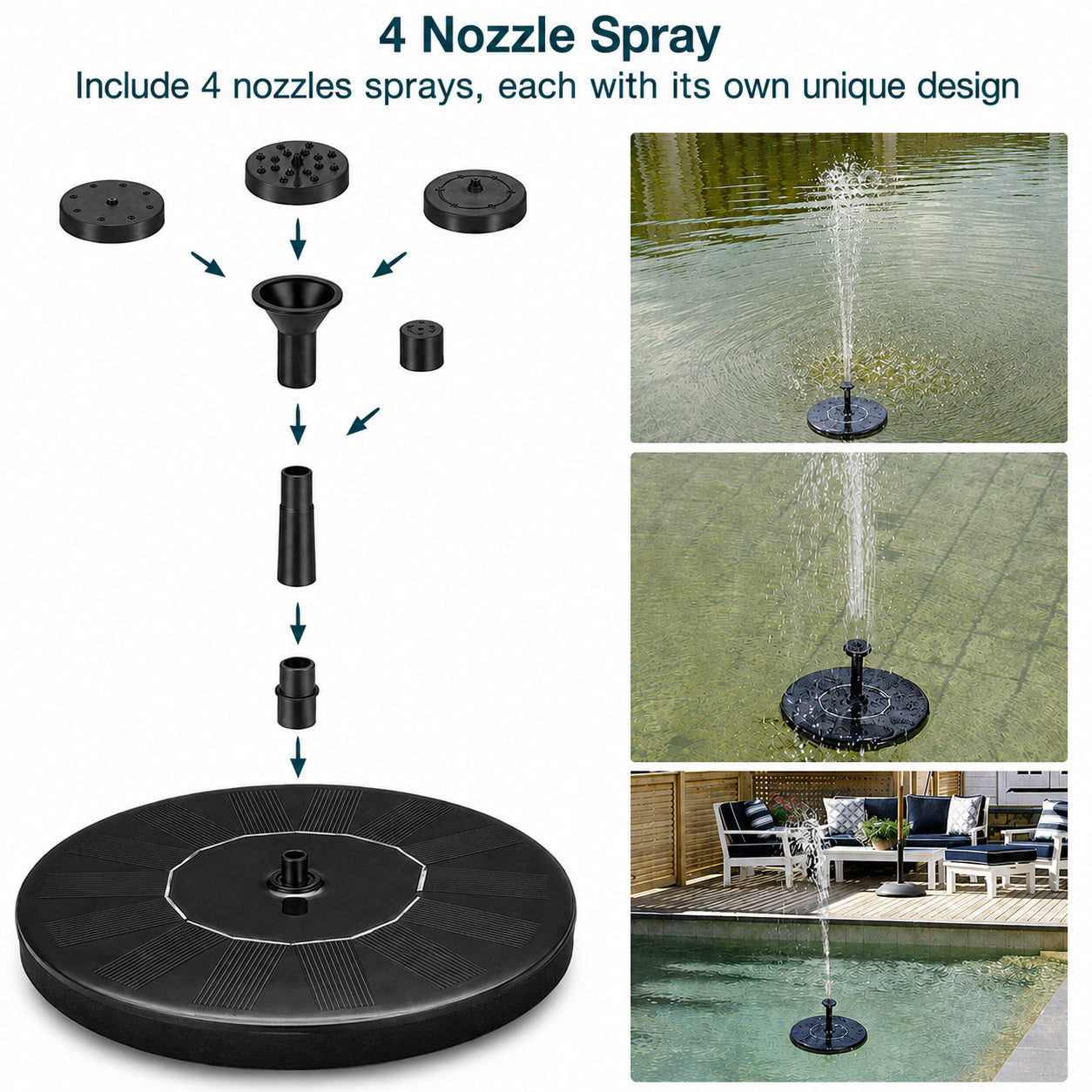 Solar Fountain 18cm-6