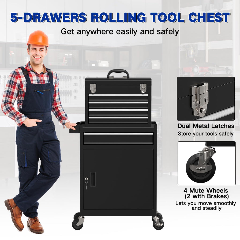 Tool Chest 5 Drawer with Cabinet-4