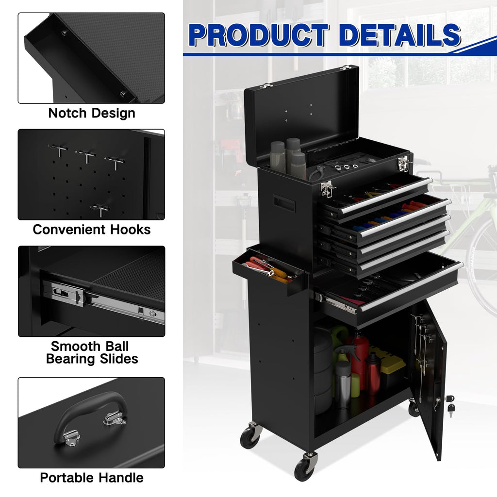 Tool Chest 5 Drawer with Cabinet-5