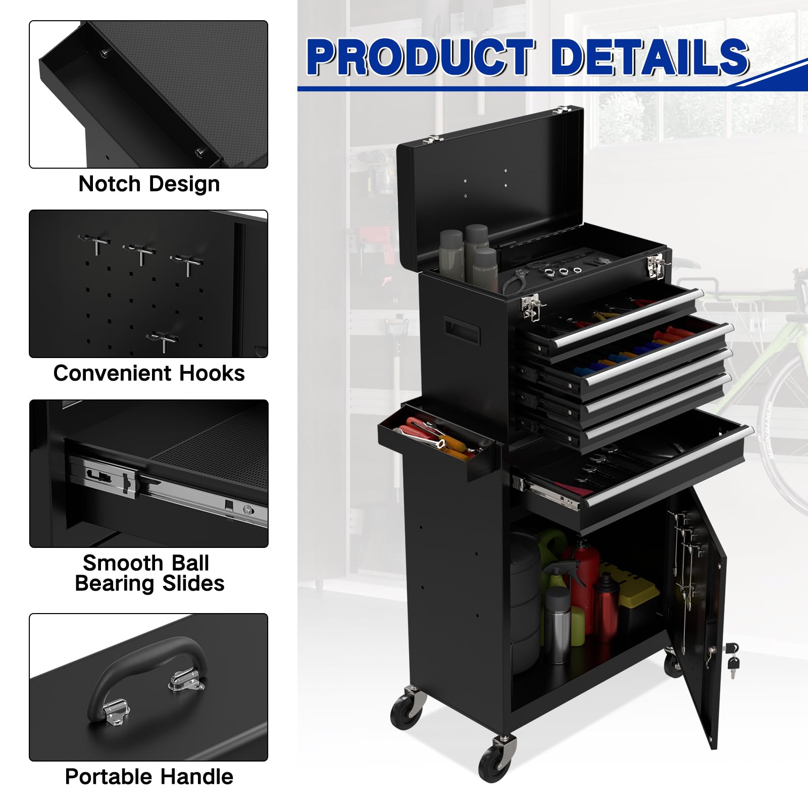 Tool Chest 5 Drawer with Cabinet-5