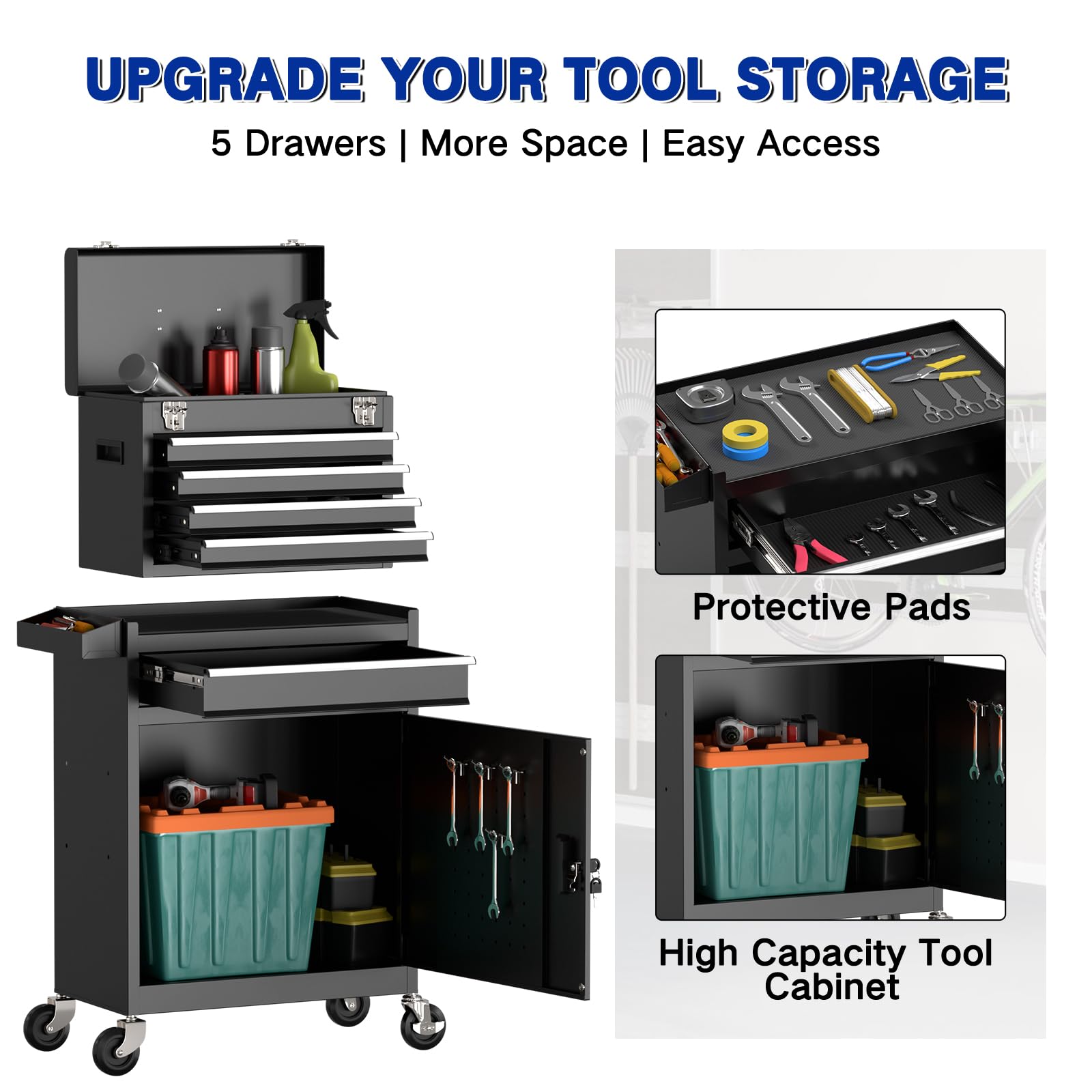 Tool Chest 5 Drawer with Cabinet-6