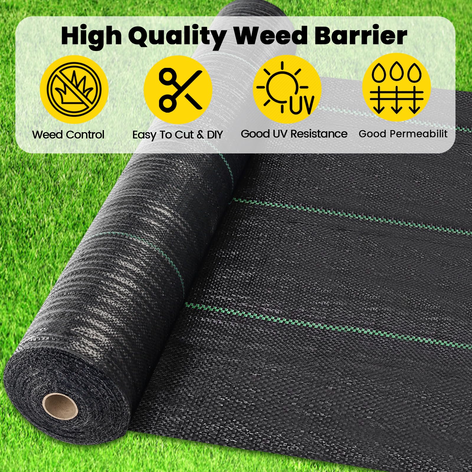 Weed Mat 2m x 25m Black-4